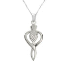 Scottish Thistle Drop Silver Pendant