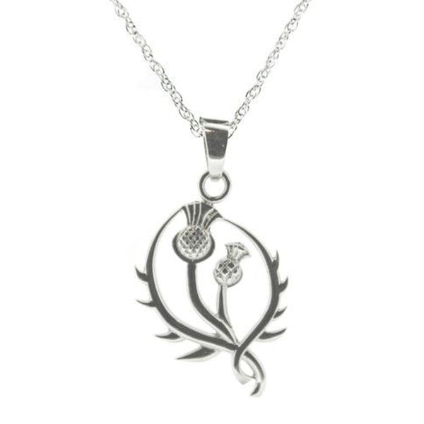 Scottish Thistle Silver Necklace