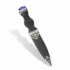 Sgian Dubh, Polished Pewter (Celtic) Sapphire Stone
