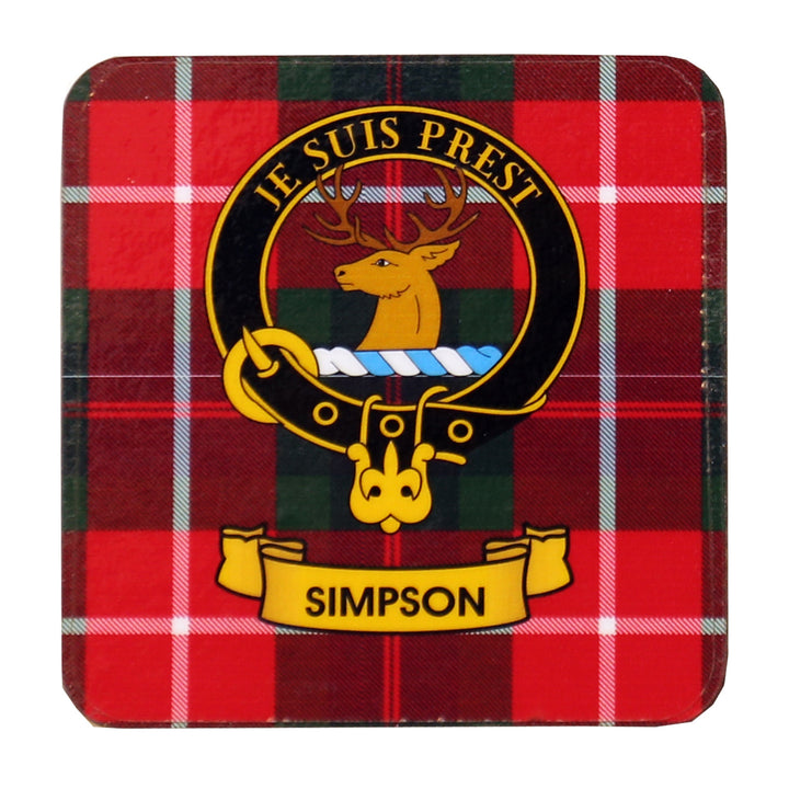 Clan Crest Drink Coaster - Simpson