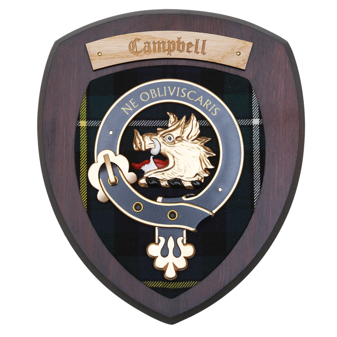 Small Campbell Wall Plaque Dark Wood