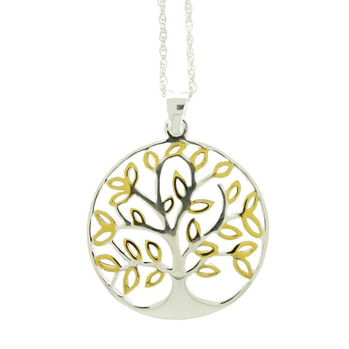 Sterling Silver and Gold Plated Tree of Life Necklace