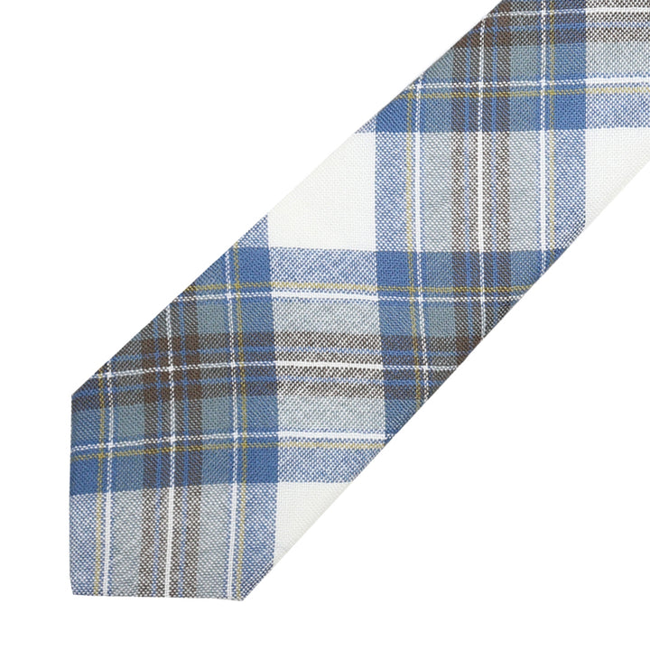 Men's Tartan Tie - Stewart Muted Blue Weathered