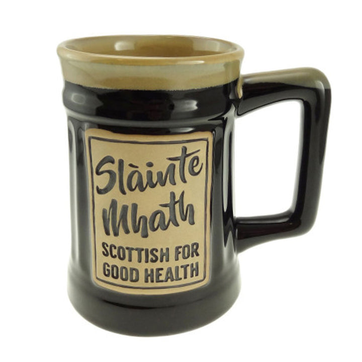 Stoneware Beer Mug - Slainte Mhath Black
