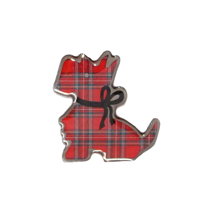 Tartan Scottie Dog Pin Badge