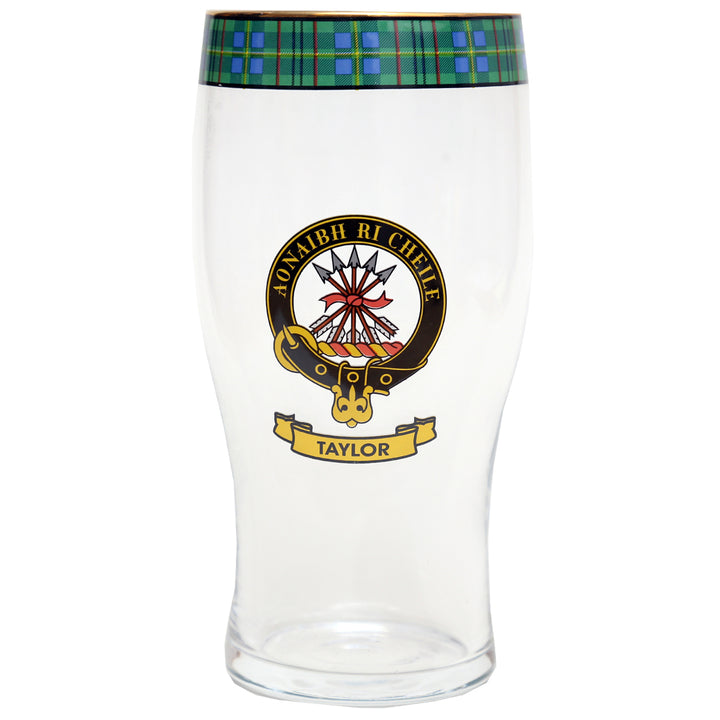 Clan Crest Beer Glass - Taylor