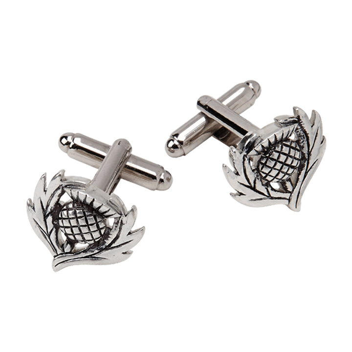 Traditional Pewter Thistle Cufflinks
