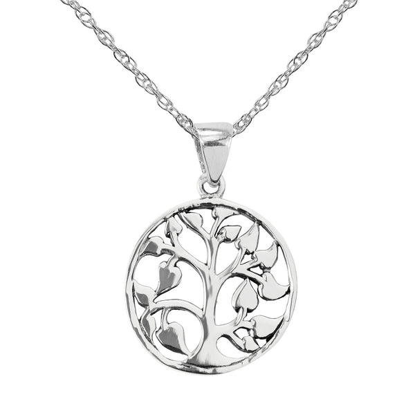 Tree of Life Silver Round Necklace